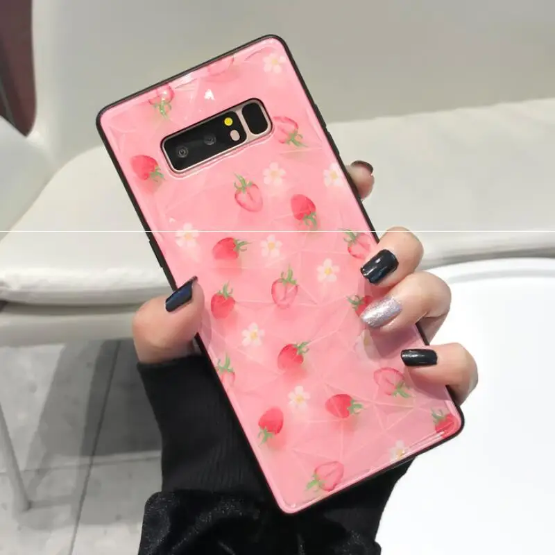 YHBBCASES для samsung Note 8 9 чехол для телефона с рисунком клубники лимона 3D чехол с алмазным узором для samsung Galaxy S8 S9 S10 Plus