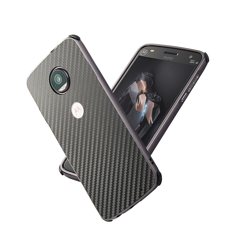Для Motorola Moto Z2 Play/Moto Force чехол новый алюминиевый металлический каркас + углеродное