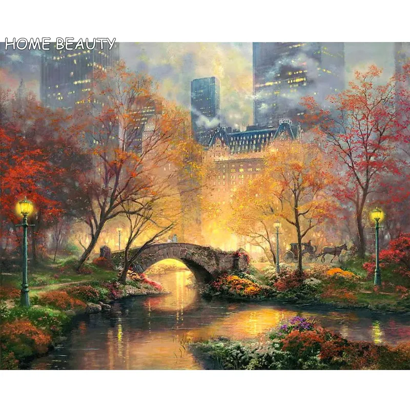 

New full drill round diamond painting landscape 5d diy embroidery with diamonds mosaic needlework rhinestones picture RA280