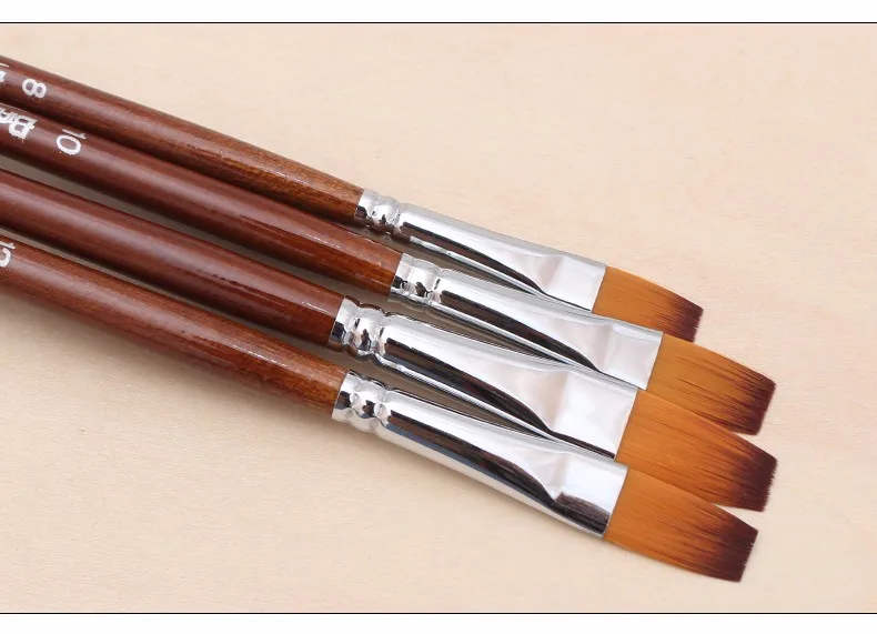 Escova de Óleo Conjunto para Artista Bianyo Punho Longo Náilon Cabelo Forma Plana Estudante Escola Acrílico Aquarela Pintura Ferramenta Suprimentos 13 Pçs 6 artista estudante escola acrílico aquarela pintura ferramenta suprimentos