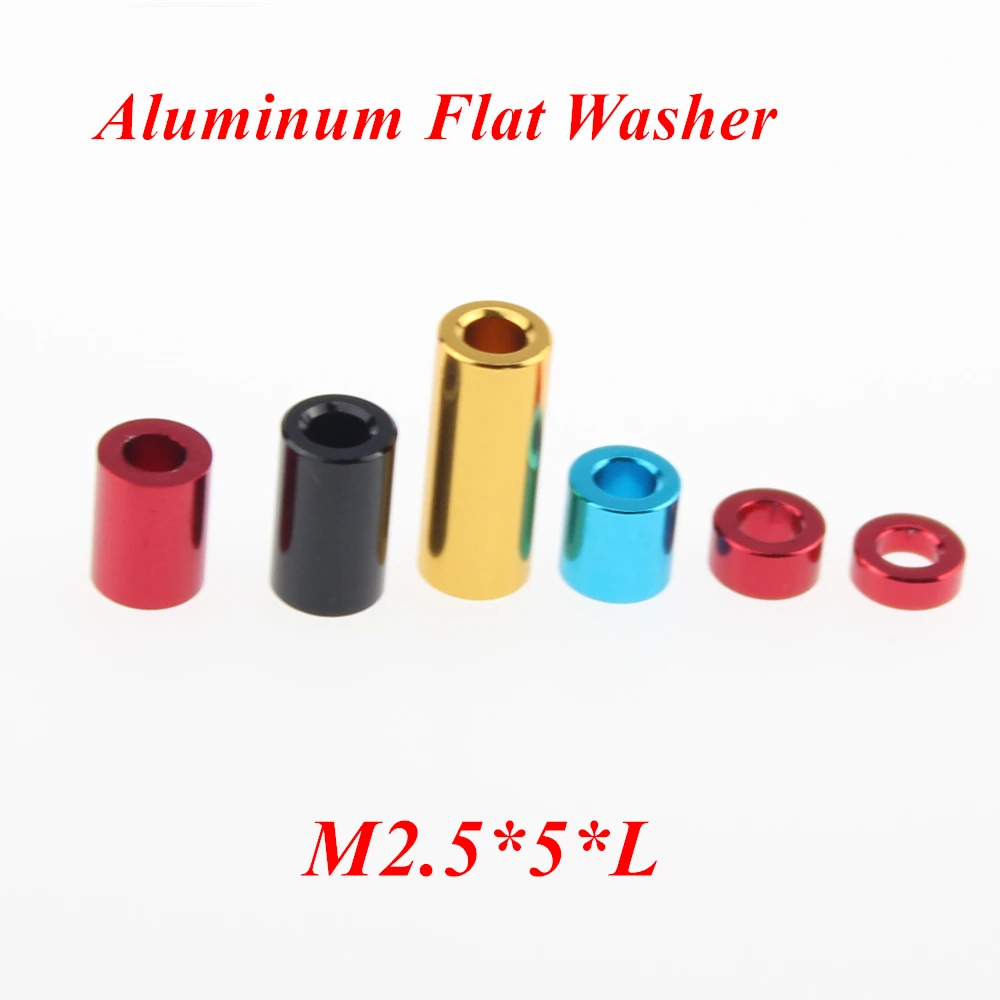 M2,2.5,3,4,5 Multi-Color Aluminum Alloy Flat/Countersunk Head Washers for Screws 