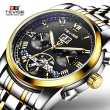TEVISE Mens Watches Top Brand Luxury Automatic Mechanical Watch Men Full Steel Business Waterproof Sport Watches reloj hombre tevise business mechanical watches mens military quality brand automatic watch men gold steel calendar waterproof relojes hombre
