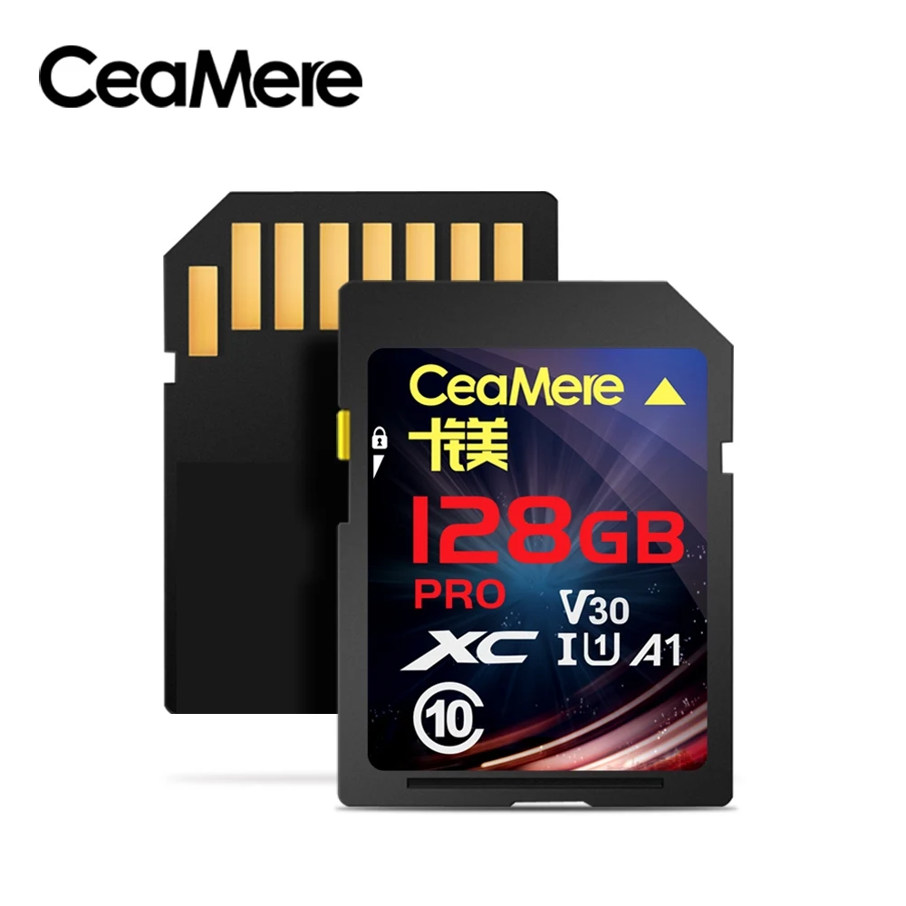 CeaMere, sd карта, 256 ГБ, 128 ГБ, 64 ГБ, 32 ГБ, 16 ГБ, XC, HC, карта флэш-памяти, класс 10, UHS-I, Micro sd карта, 128 ГБ, для камеры, Прямая поставка - Емкость: CM02115-128GB