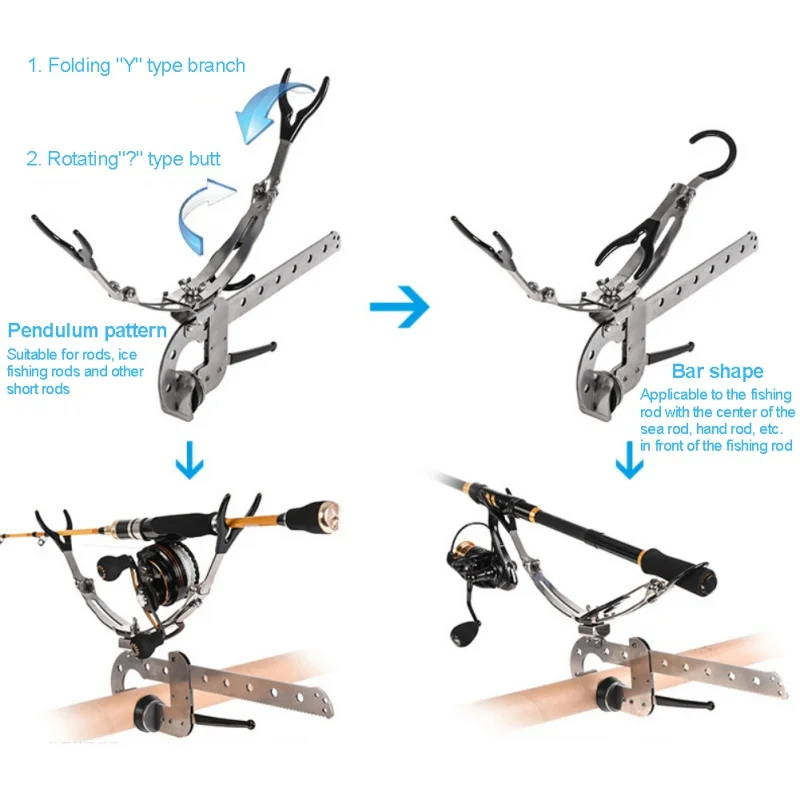 Нержавеющая сталь Регулируемый складной Рыбалка держатели полюсов мост Каяк Лодка Стержень Поддержка Полюс Стенд Кронштейн Удочка отдых стойки