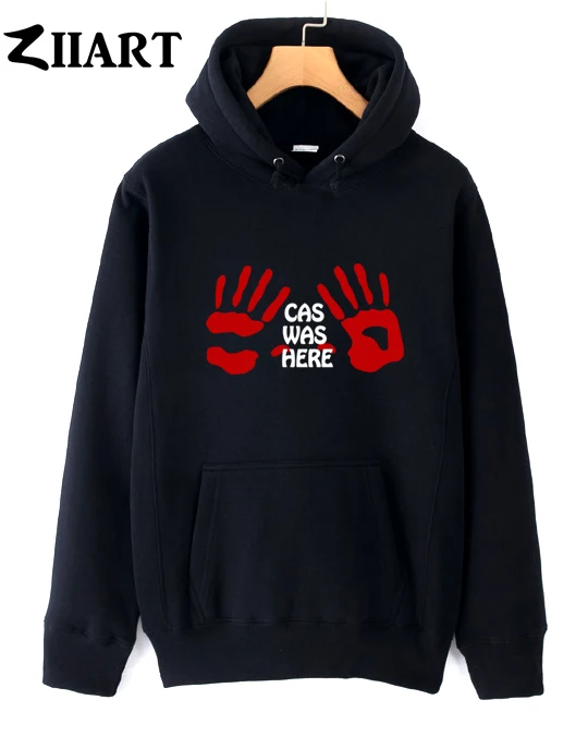 

supernatural angel Castiel cas was here red handprinting couple clothes boys man male autumn winter fleece hoodies