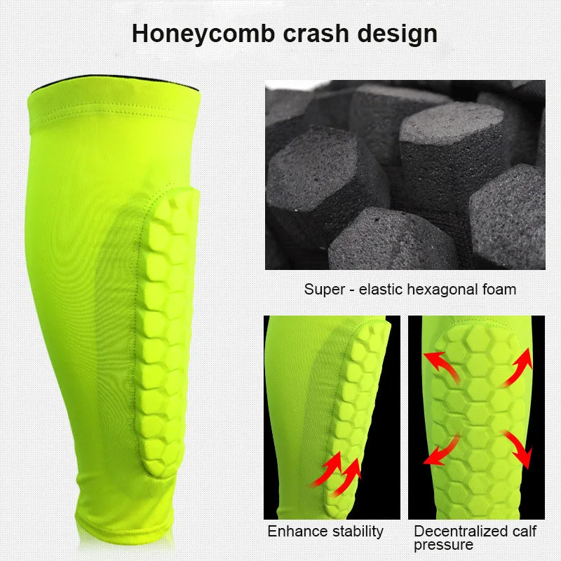 Compression Shin Guard Gym Legs Warmers Football Basketball Cycling Sports Protector Gear Anti-collision Honeycomb Calf Sleeves