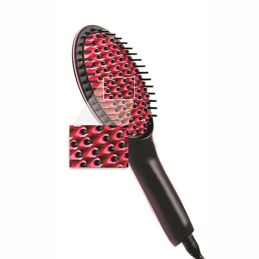Портативный размер Ручные Электрические щетки для волос выпрямитель ЖК-дисплей электрическая расческа Профессиональный быстрый выпрямитель волос расческа