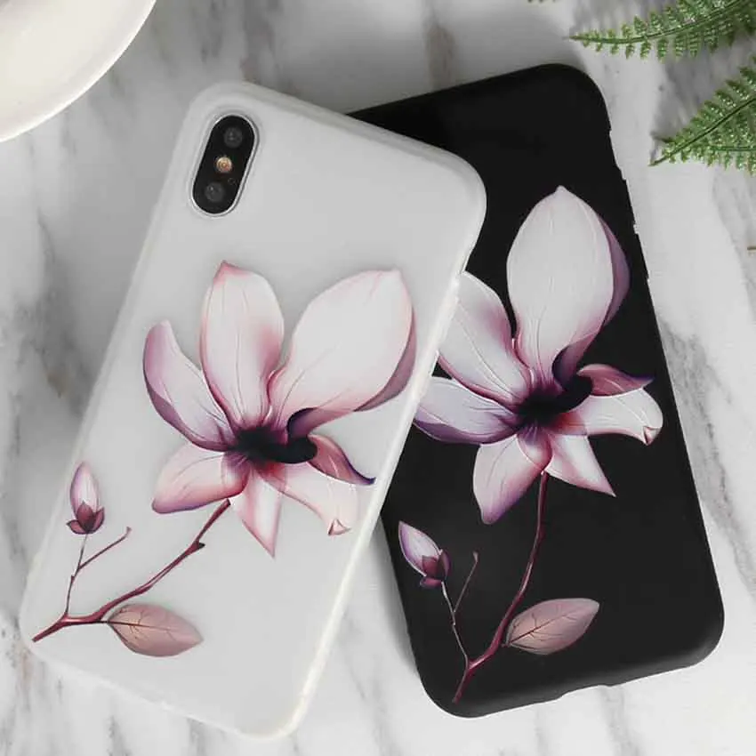 3D рельефный чехол для телефона с цветком лотоса Vivo X21 Ud Y51 V7 X20 X9 X6 X7 X9S Plus Y75 Y69 Y67 Y65 Y53