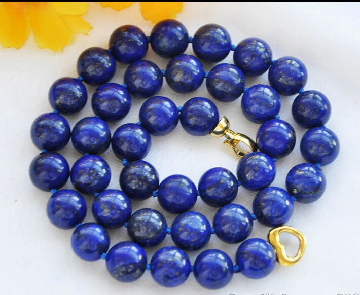 

FREE shipping>>>>z5797 REAL 17" 12mm round blue lapis lazuli bead necklace 6.07
