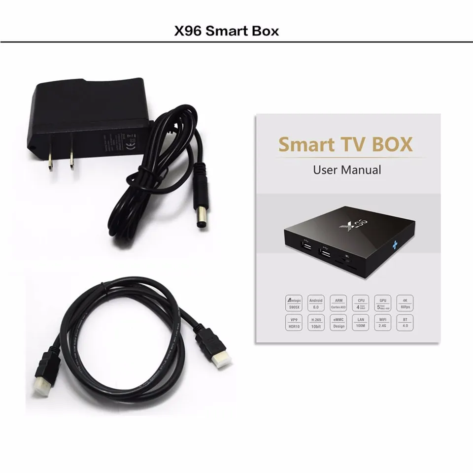 X96 wifi телеприставка 4 K HD 1080 P Smart tv box Android 6,0 развлечения медиаплеер четырехъядерный S905X потоковая сеть 1 ГБ 8 ГБ