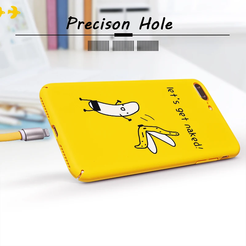 Hisomone Funny Cartoon Phone Case For iPhone 6 6S Plus Case Cute Patterned Back Cover For iPhone 8 7 Plus X Cases Yellow Capa
