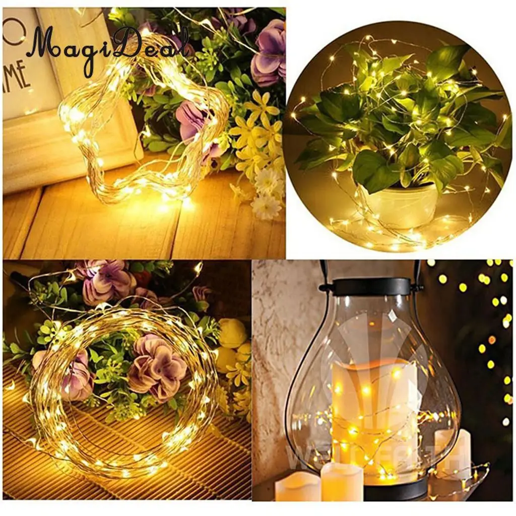 MagiDeal 20 Little LED Light String with Battery Operated  Ligthing Chain Fairy Strings Home Kids Room Party Decor Warm White