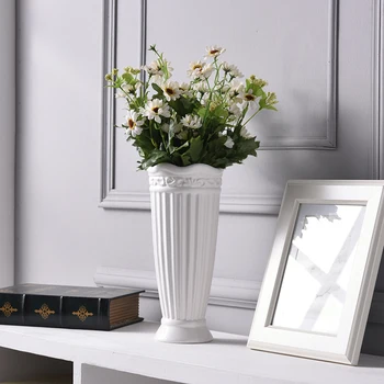 

Classic Style Roman Column Ceramic Vase Crafts Home Decor Flower Vase Creative Gift Household Decoration for Home Wedding