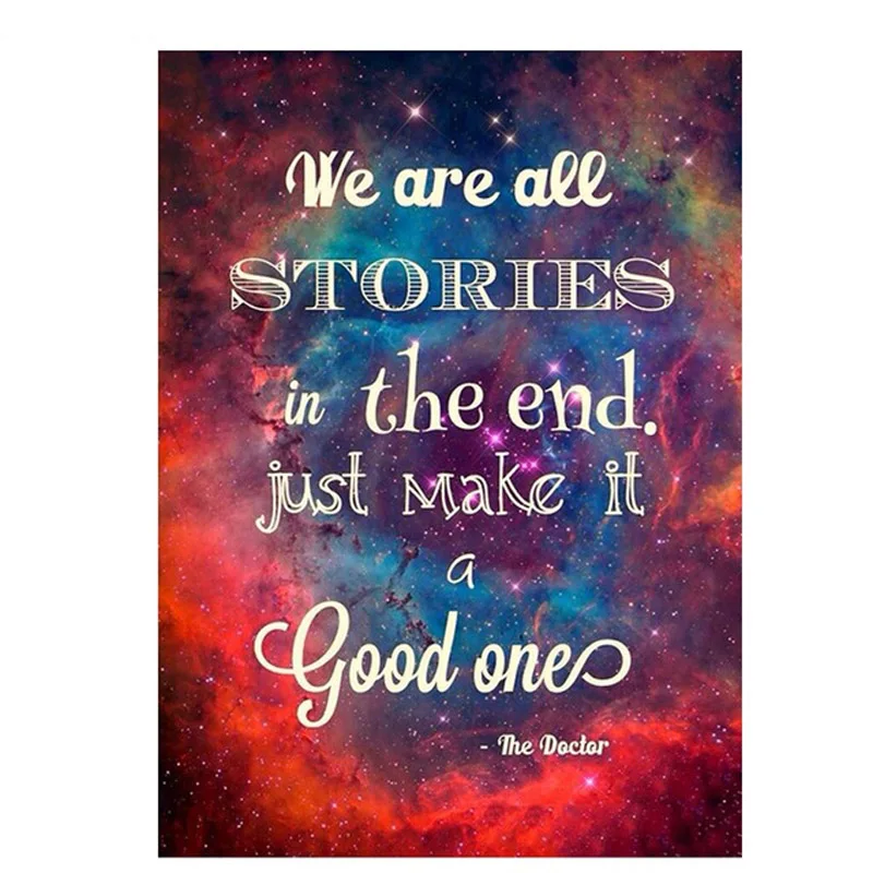 Famous Quotes texts 5D Diy diamond painting full square Round Diamond