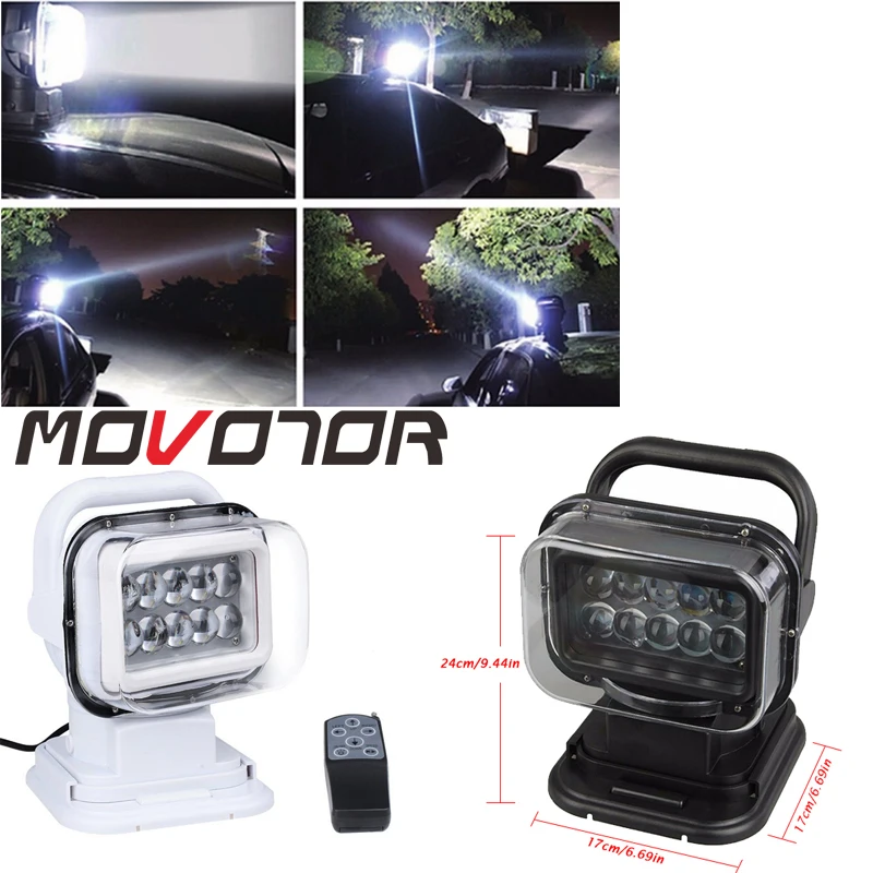 

Wireless Controller 50W Led Spotlight 4D Lens 12/24V Led Search Light Portable 7" Led Auxiliary Lights for Boat SUV Farming 1Pcs
