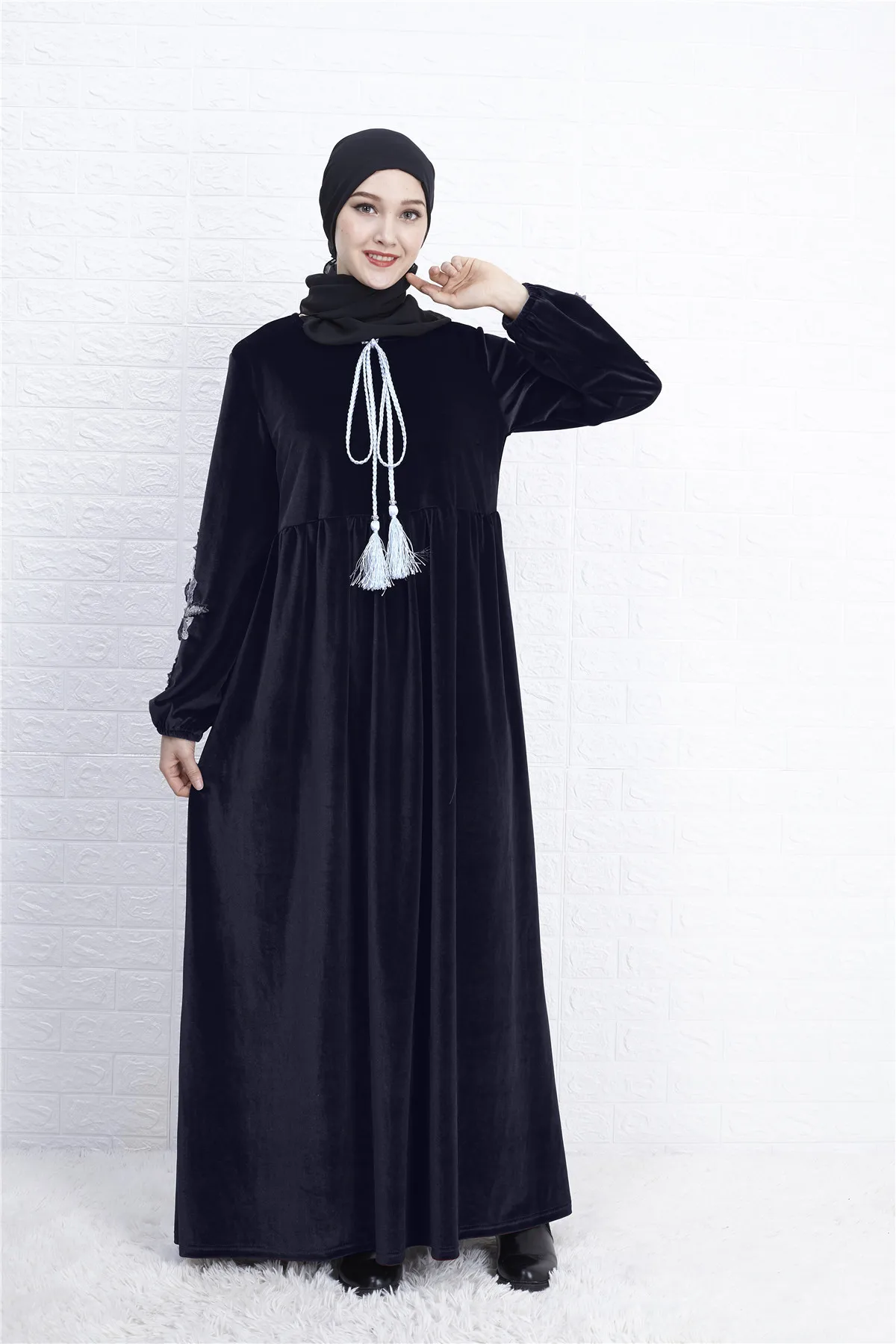 Женский бархатный халат abaya Дубай Турция кафтан турецкий Бангладеш Украина