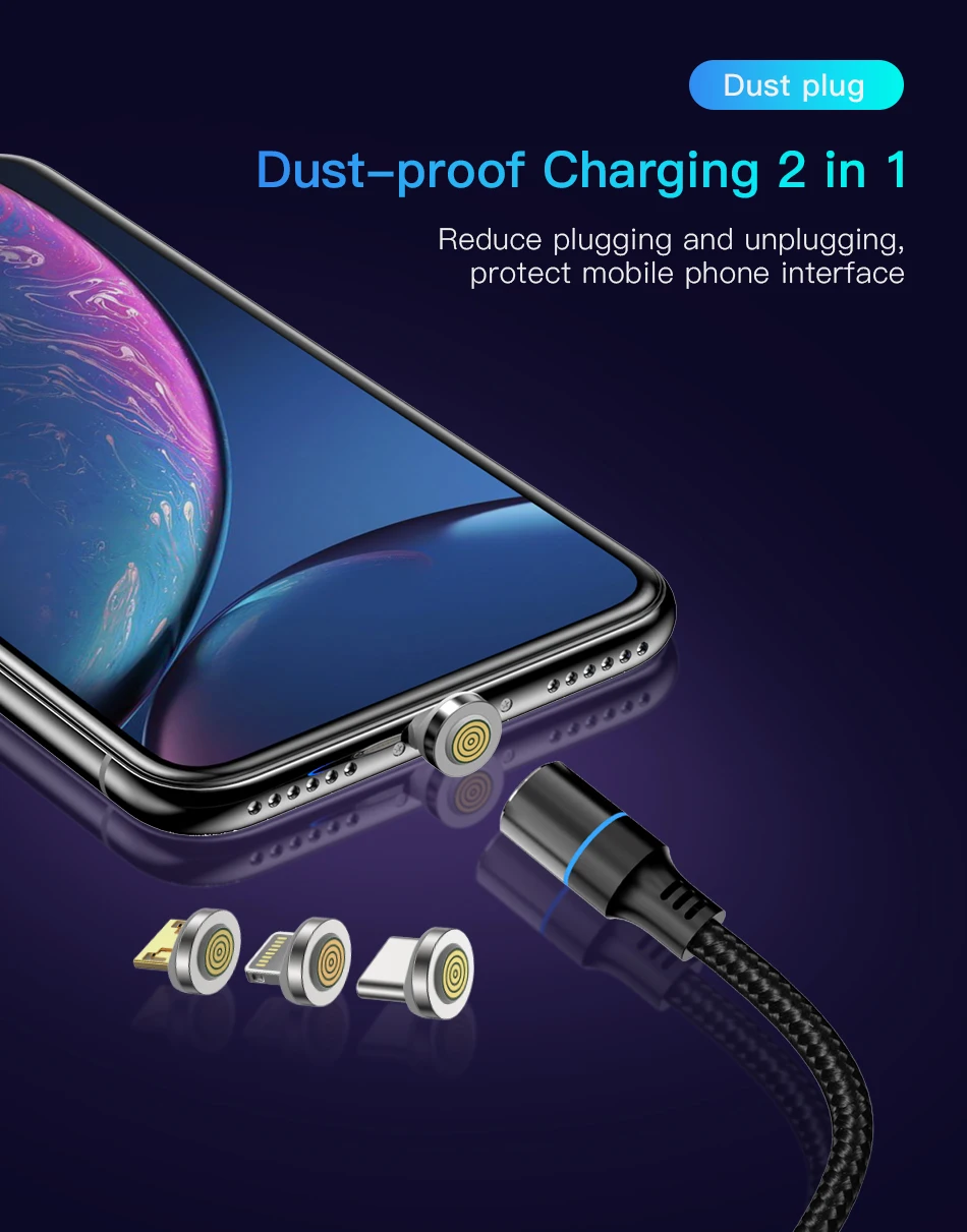 !ACCEZZ 3A Magnetic Cable Fast Charging Data Sync Micro USB Type C Charge Cable For iPhone X XS MAX XR Samsung Xiaomi Redmi Cord (9)