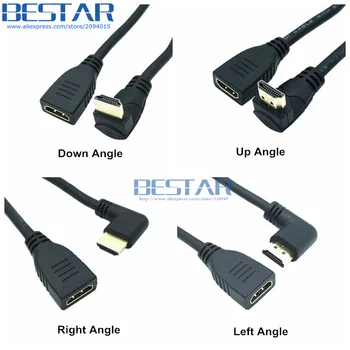 

Up Down Left Right Angled HDMI 2.0 A male to female 4K*2k 60Hz HD HDMI 2.0v angle extension cable HDMI2.0 15cm 60cm 1.8m 6FT 2FT