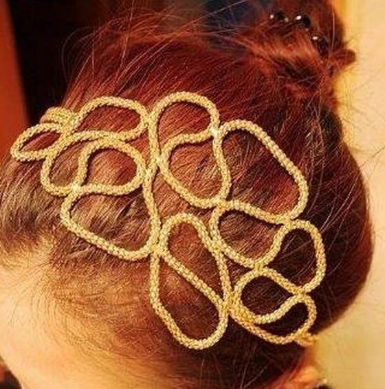 

Brand New Accessories For Korean Fashion Hollow Weave Gold Hair Bands Women Jewelry CF