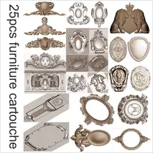 Best Price 25pcs furniture cartouche 3d model STL relief for cnc STL format cartouche 3d model for cnc stl relief artcam vectric aspire