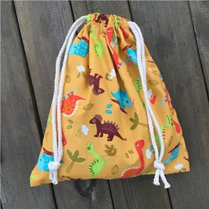 1 шт. желтая Хлопковая Сумка на шнурке вечерние подарочные сумки домашняя сумка с принтом цветов динозавра YL04