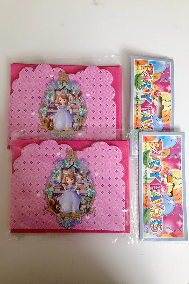  12pc/lot Cartoon Sophia Princess Invitation Card Sophia Princess Birthday Party Decorations KidsPar - 32965488681