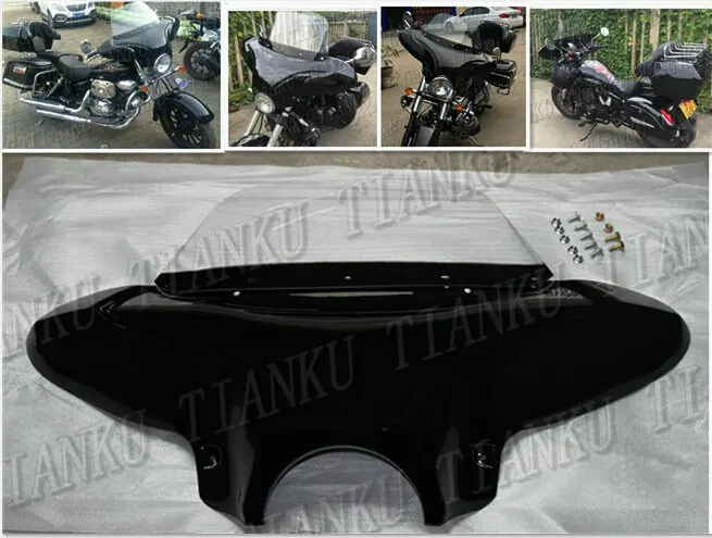 

Matte black Windshield Windscreen Fairing For Fit Sportster XL883 1200 48 72 Dyna Wide Glide Softail FLST FLT FLHT