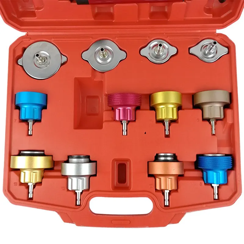 VicTsing 14PCS Universal Radiator Pressure Tester Kit Cooling System Test Detector Set Tools with Case                           (12)