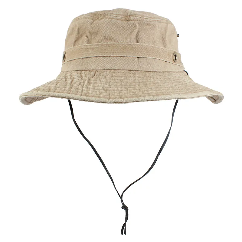 Мужская кепка Весна Лето хлопок ковбойская шляпа стиль ветряная веревка фиксированная шляпа для папы пляжная шляпа ковбой уличная шляпа для сафари