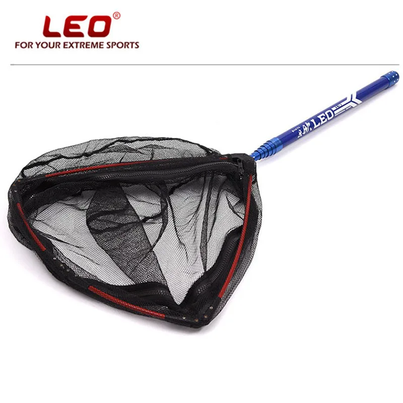

NEW LEO 2.1m Portable hand Fishing Net Shrimp Net Lightweight Carbon Landing Net Brail with Telescoping Handle Rod