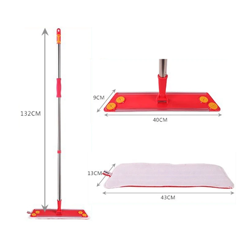 Восточный домашний пол, кухонные принадлежности для свадьбы, Швабра для чистки пола, красная плоская швабра с телескопической ручкой, полотенце из микрофибры