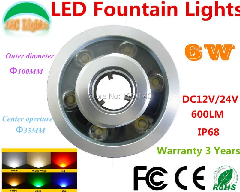 

Factory Direct Sales 6W Round Underwater LED Light DC 24V Waterproof IP68 Swimming Pool Lights CE RoHS Pond Lamps Fountain Lamp