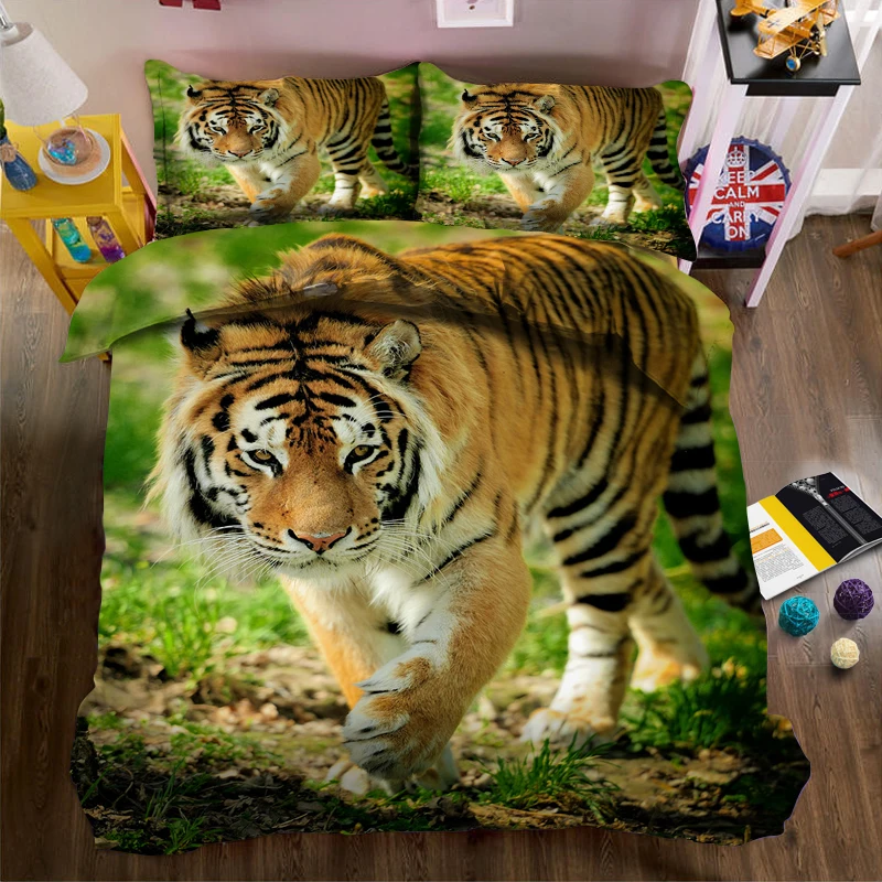 

3d effect photo strawberry tiger zebra landmark night view linen quilt cover can be customized photo pattern