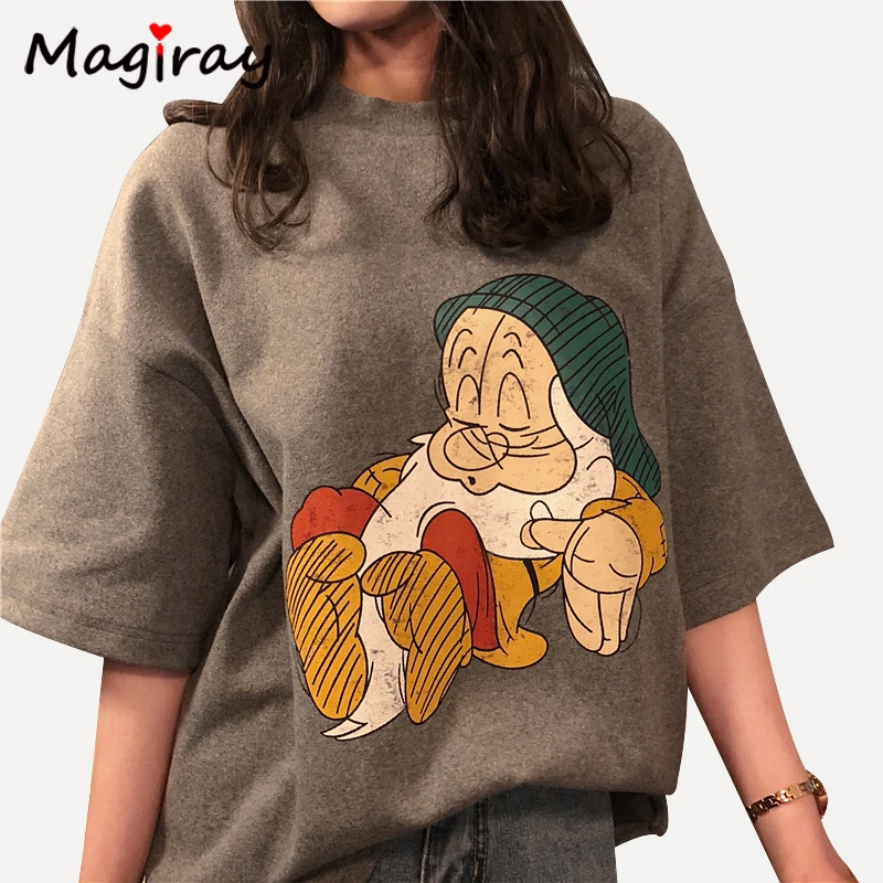 Magirayかわいいドワーフ漫画プリントtシャツの女性韓国おかしいバギー特大女性トップ プラスサイズのtシャツストリートtシャツ 08 Tシャツ Aliexpress
