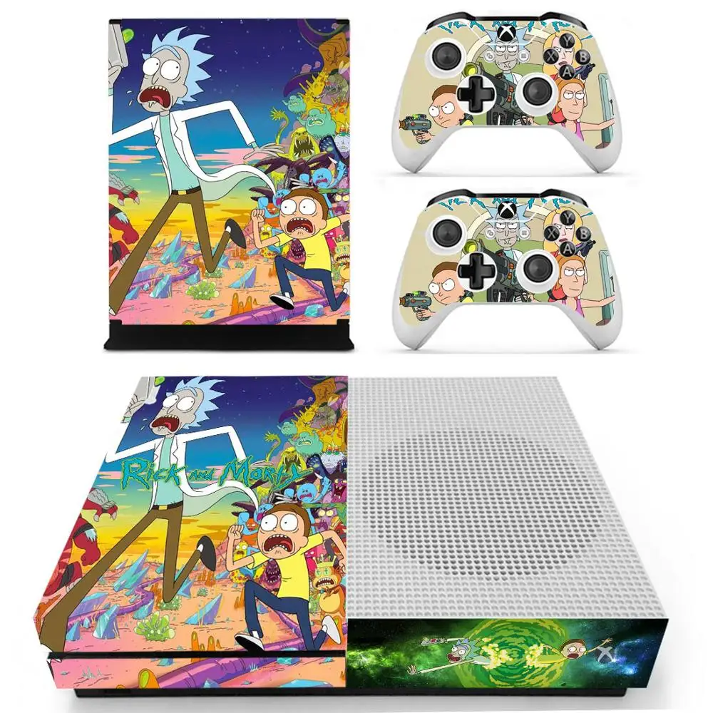 Наклейка Rick and Morty s для Xbox One S, наклейка для кожи vinilo pegatina для Xbox one, тонкая консоль и два контроллера