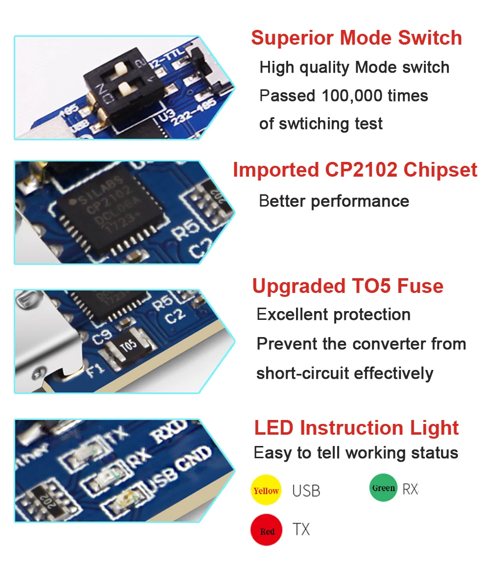 WitMotion USB UART 6 в 1 многофункциональный (USB TTL/RS485/232 TTL RS232/485232 485) последовательный