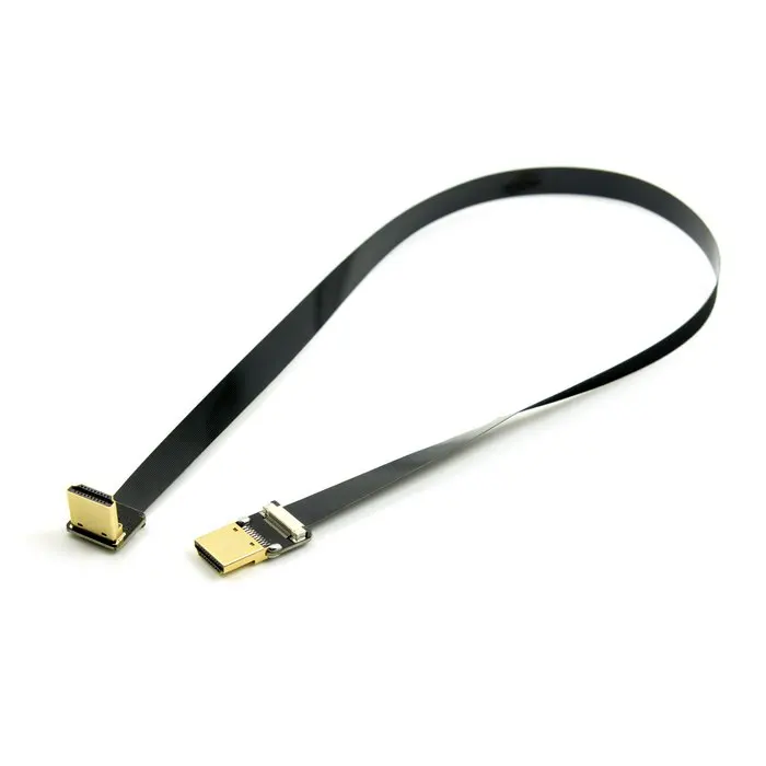 

CYDZ 50cm FPV HDMI Type A Male to 90 Degree Down Angled HDMI Male HDTV FPC Flat Cable for Multicopter Aerial Photography