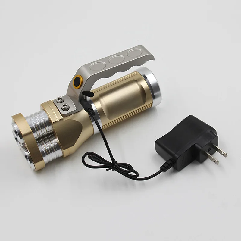 

Powerful USB Rechargeable 3 LEDs Flashlight Searchlight Camping Lantern with USB Cable Charger --M25