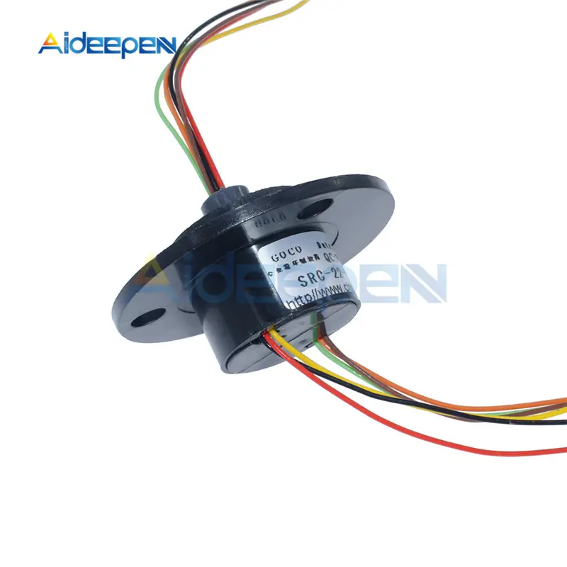 AC 220V 22mm 250Rpm 6 Wire 6 Conductors Capsule Compact Slip Ring For CCTV Monitor Electrical Test Equipment image 2