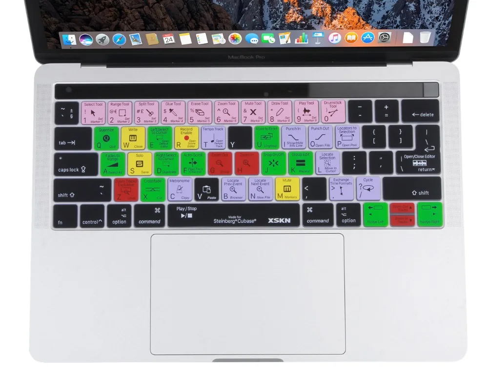 

XSKN for Steinberg Cubase Keyboard Skin for MacBook Pro 13 15 Retina A1706 A1707 with Touch Bar (2016+, Touch Bar Sticker)