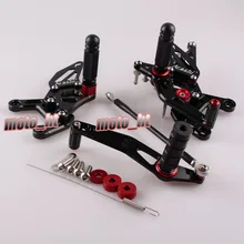 Новый Мотоцикл С ЧПУ Регулируемая Rearset комплект для Задних подножки Для Yamaha YZF R1 2009 Черный 09