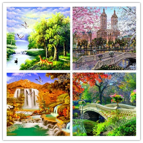 

Complete Diamond Painting 5D DIY Diamond Embroidered Landscape Series Patterns Cross Stitch Round Diamond Mosaic