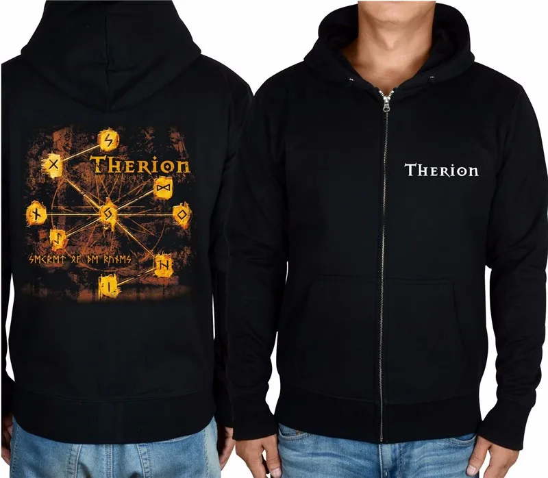 15 дизайнов Швеции Therion рок худи, зимняя куртка для мужчин смерти тяжелый металл молния толстовка флис готический Классический богиня