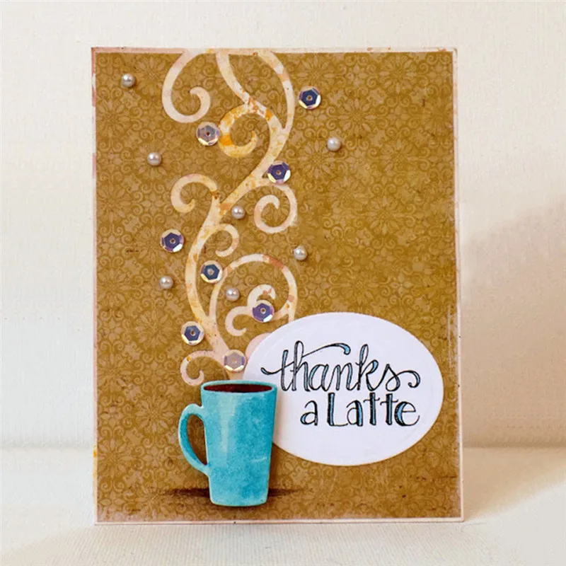 DiyArts Dies Cutting Coffee Drink Set Dies Metal Cutting Dies Paper Craft Die Cut for Scrapbooking Card Making Album DIY