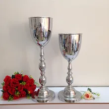 53cm 20 8 Wedding Road Lead Flower Shelf Silver Table Stand for Wedding Centerpiece Decoration flower