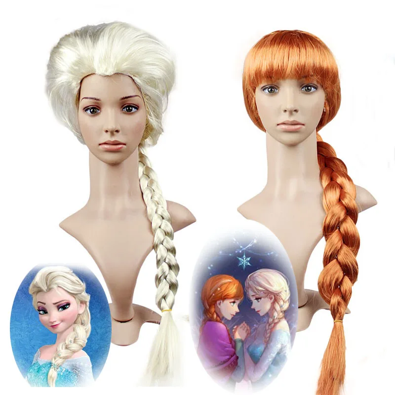 

Cartoon girl hair braid wig hat party prom dress up props