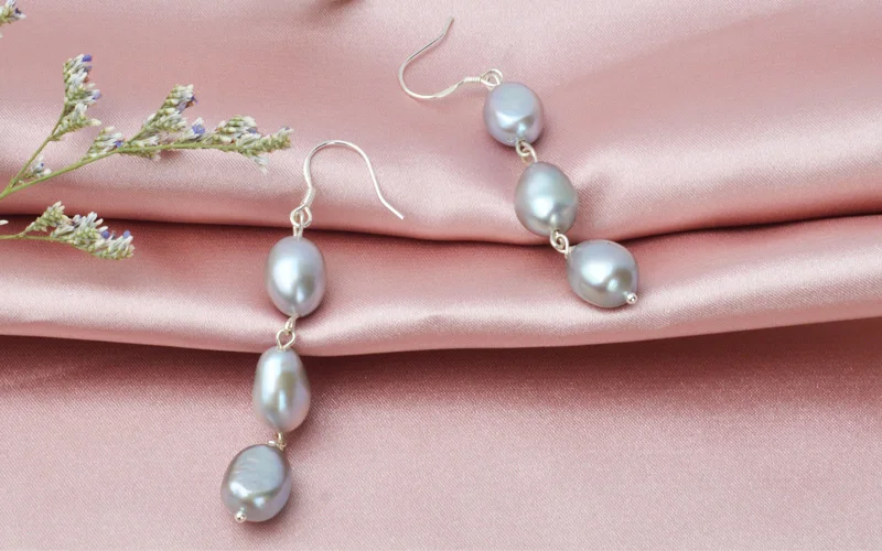 HTB1HjGWXyzxK1RkSnaVq6xn9VXaK - ASHIQI Natural Baroque Pearl Long Earrings For Women Gray freshwater pearl Handmade 925 Sterling Silver drop earrings Party Gift
