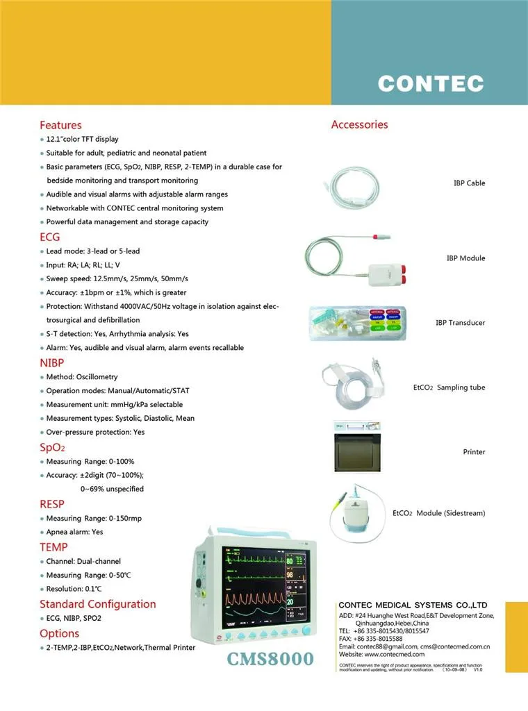 CE FDA Contec CMS8000 ветеринарный мультипараметрический Ветеринарный монитор пациента для животных