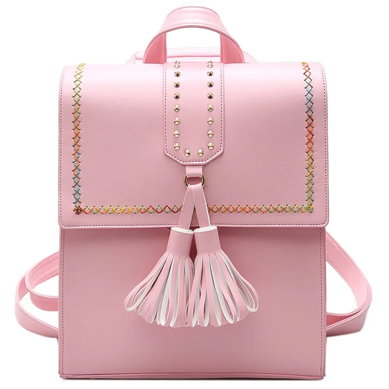 

2017 Large Capacity Student Package Women Backpack High Quality PU Leather Sac A Main School Bags For Teenagers Girls Top-Handle