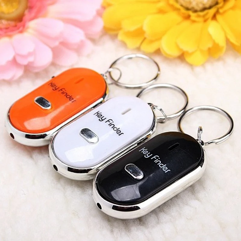 1PC Silver LED Key Finder Locator Find Lost Keys Chain Keychain Whistle